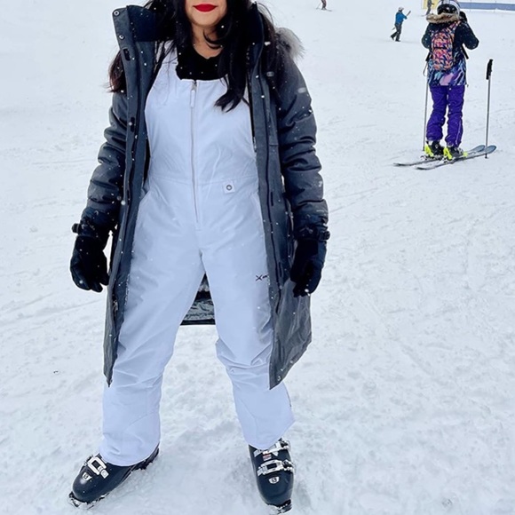 white jumpsuit insulated long romper Windproof overall ski suit - Picture 1 of 7
